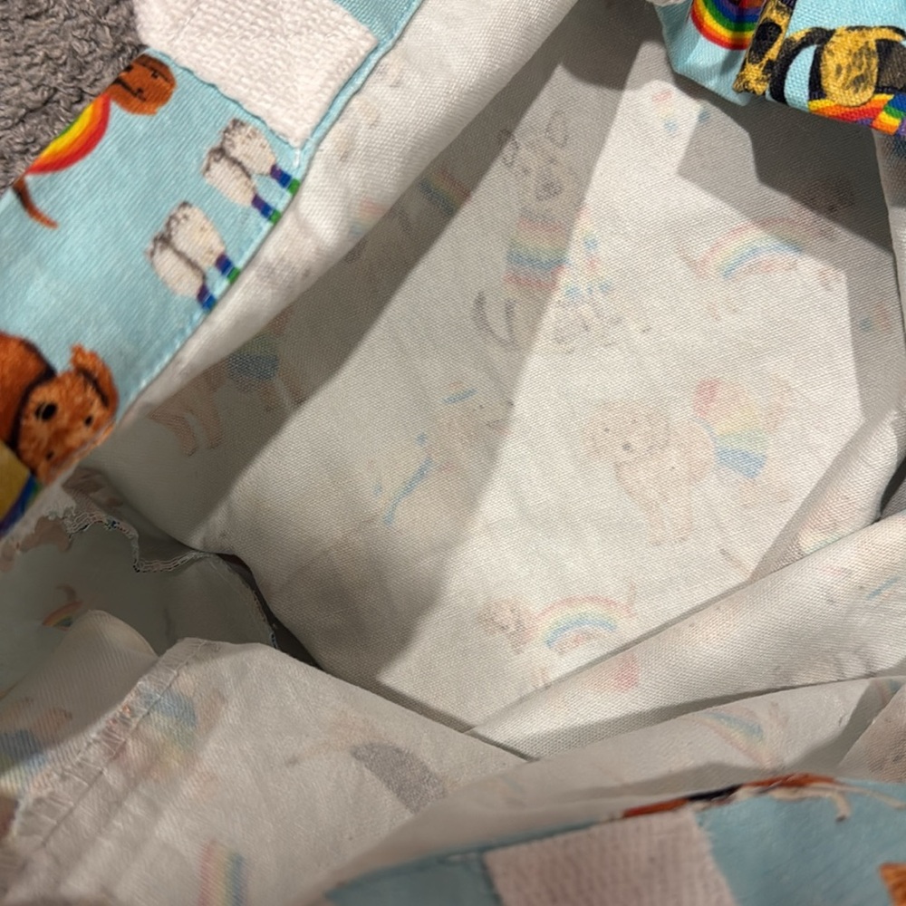 NWT C+C California Cotton Tote Bag Rainbow Pride Dogs Animals - Picture 5 of 7